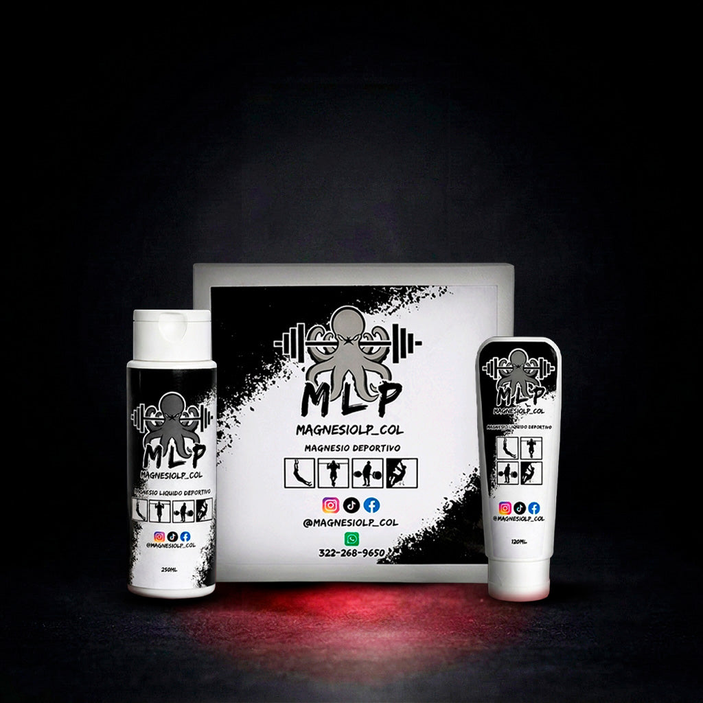 COMBO PROMOCION!! MAGNESIO LIQUIDO 250ML + MAGNESIO LIQUIDO 120ML + CAJA DE MAGNESIO DEPORTIVO | 8 UNIDADES
