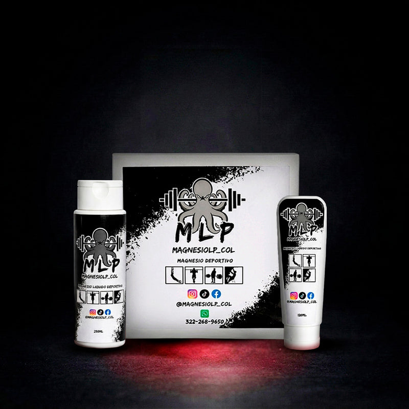 COMBO PROMOCION!! MAGNESIO LIQUIDO 250ML + MAGNESIO LIQUIDO 120ML + CAJA DE MAGNESIO DEPORTIVO | 8 UNIDADES