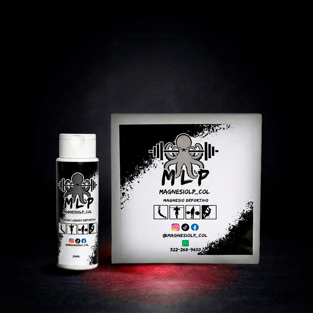 COMBO PROMOCION!! MAGNESIO LIQUIDO 250ML + CAJA DE MAGNESIO DEPORTIVO | 8 UNIDADES